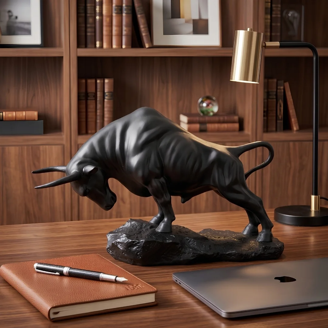 matte-black-charging-bull-statue-2.webp Charging Bull Statue Matte Black - Image 1