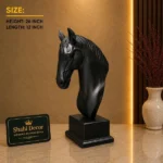 Horse Head Statue Matte Black Finish - Image 2