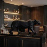 Black Panther Statue Matte Black Finish - Image 3