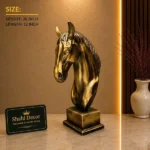 Horse Head Statue Antique Gold Finish - Image 2