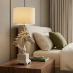 Horse Head Table Lamp Off-White - Image 5