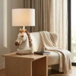 Horse Head Lamp White Gold - Image 3