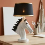 Horse Head Lamp White and Black - Image 3
