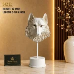 Wolf Head Sculpture in Matte White - Image 2