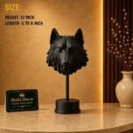 Wolf Head Sculpture Matte Black - Image 2