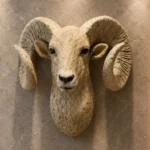 Head Sculpture Cream Textured Finish