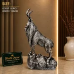Markhor Decorative Statue Antique Silver - Image 2