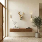 Deer Head Mount Brown White Finish - Image 3