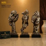 Abstract Face Statues 3-Piece Antique Bronze - Image 2