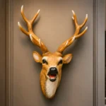 Deer Head Mount Brown White Finish
