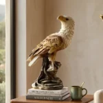 Eagle Bird Sculpture Antique Brown