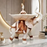 Elephant Lady Figurine White Gold