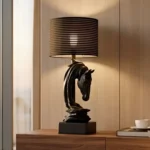 Horse Head Lamp Matte Black Finish