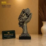 Abstract Face Statue Antique Gold Finish - Image 2