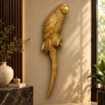 Parrot Wall Sculpture Golden Finish