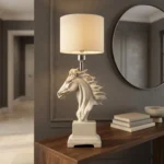 Horse Head Table Lamp Off-White - Image 4