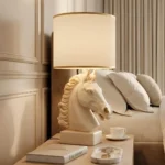 Horse Head Table Lamp Off-White