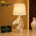 Horse Head Lamp White and Gold - Image 2