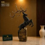 Rearing Deer Statue Black and Gold - Image 2