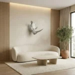 Rhino Head Wall Sculpture White - Image 4