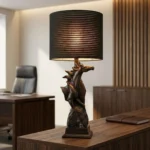 Horse Table Lamp Black and Bronze - Image 4