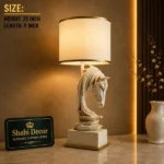 Horse Head Table Lamp Cream Gold - Image 2