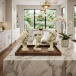 Abstract Face Statues Set of 3 Sandstone - Image 3