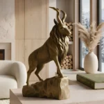 Markhor Statue Sculpture Antique Bronze Finish
