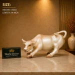 Bull Decorative Figurine Off-White Finish - Image 2