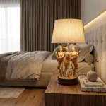 Figurine Table Lamp Gold Finish - Image 4