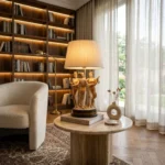 Figurine Table Lamp Gold Finish - Image 3
