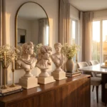 Classical Bust Sculptures Set of 3 Beige - Image 3