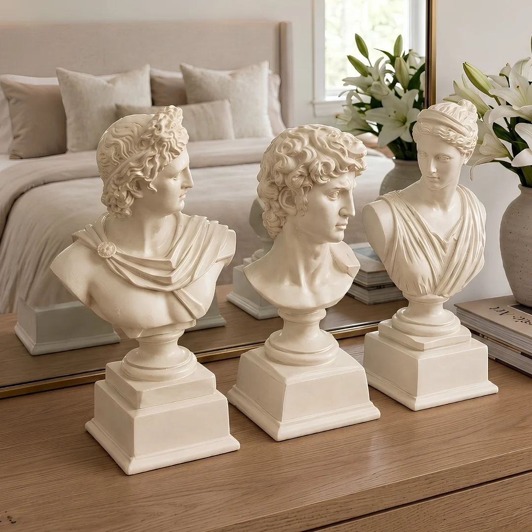 three-piece-white-bust-set-2.webp Classical Bust Statues Set of 3 Off White - Image 1