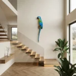 Parrot Wall Figurine Blue Green Finish - Image 3
