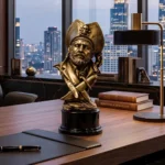 Pirate Bust Statue Antique Gold