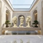 Abstract Face Statues Set of 3 Sandstone - Image 5