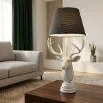 Deer Head Table Lamp White Finish - Image 4