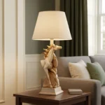 Horse Table Lamp Off-White Finish - Image 4
