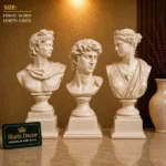 Classical Bust Statues Set of 3 Off White - Image 2