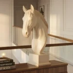 Horse Head Sculpture Off-White Finish