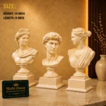 Classical Bust Sculptures Set of 3 Beige - Image 2